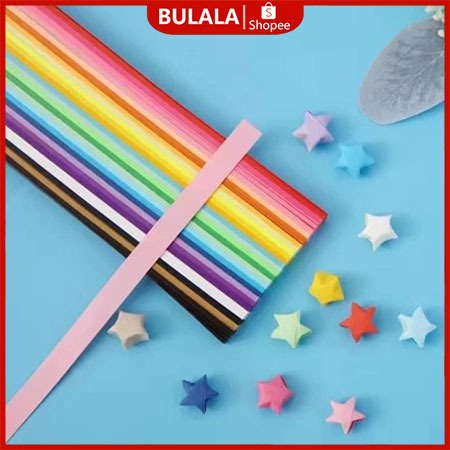 

BULALA 540 PCS Lembar Kertas Origami Bintang/Kertas Craft Crafting Stuff Kertas Strip Quilling Paper Gradient Color Origami