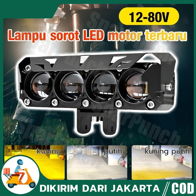 2pcs Lampu Tembak LED Laser D2 D3 Transformer 4 Mata Lampu Tembak SQL Mini Driving Lampu Tembak Lase