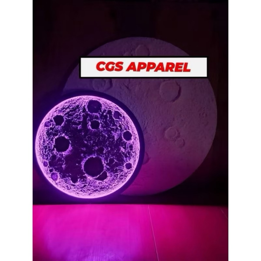 lampu bulan biru diameter 80cm sampai 40cm / lampu dekorasi dinding / lampu tidur