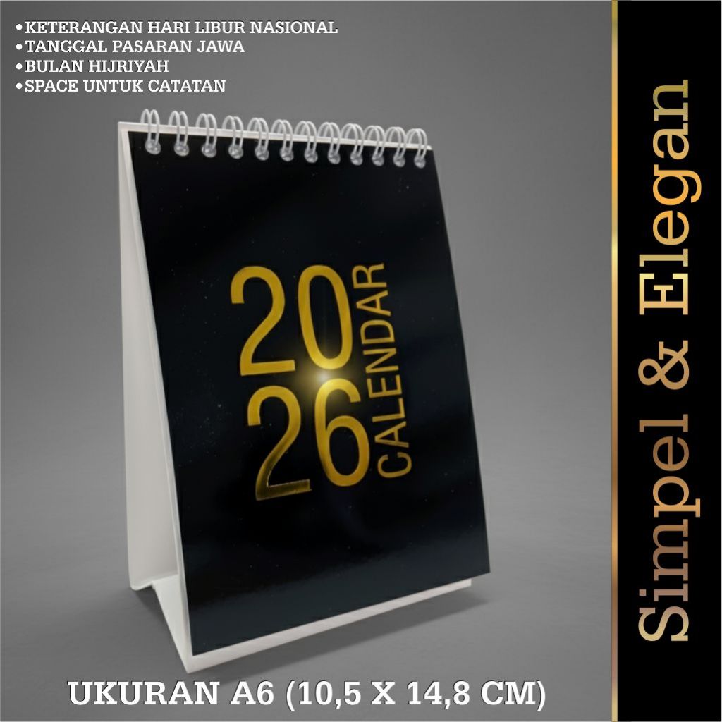 

KALENDER MEJA 2026 / UKURAN A6 / Simpel & Elegan / Free Kartu Ucapan