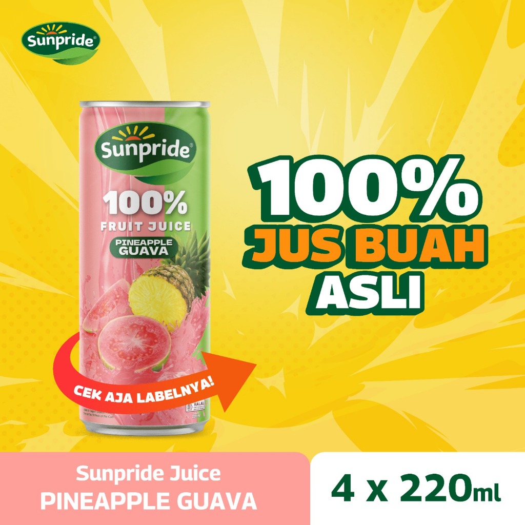 

[Isi 4] Sunpride Juice Pineapple Guava 220 ml
