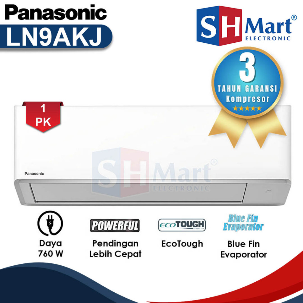 AC PANASONIC 1 PK Si BIRU LOW VOLTAGE LN9AKJ  / LN-9AKJ TERBARU GARANSI RESMI (MEDAN)