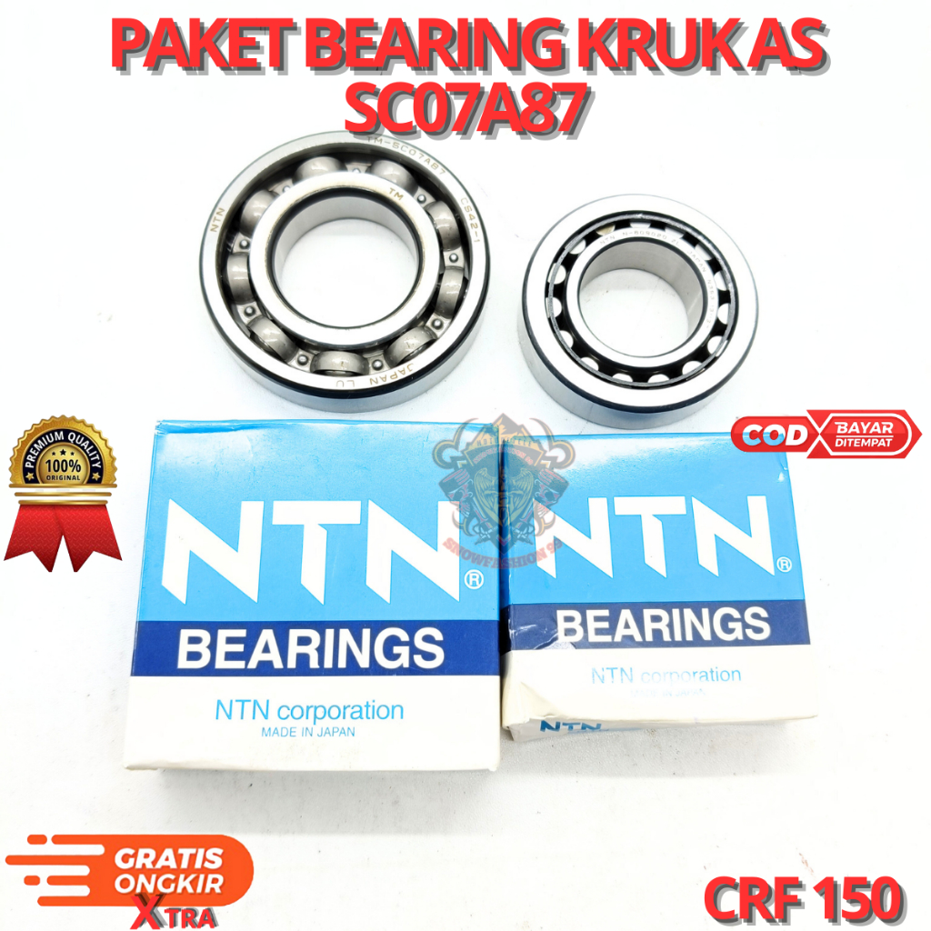 PAKET BEARING KRUK AS SC07A87 UNTUK MOTOR CRF 150.BERKUALITAS ORIGNAL ASLI ORI