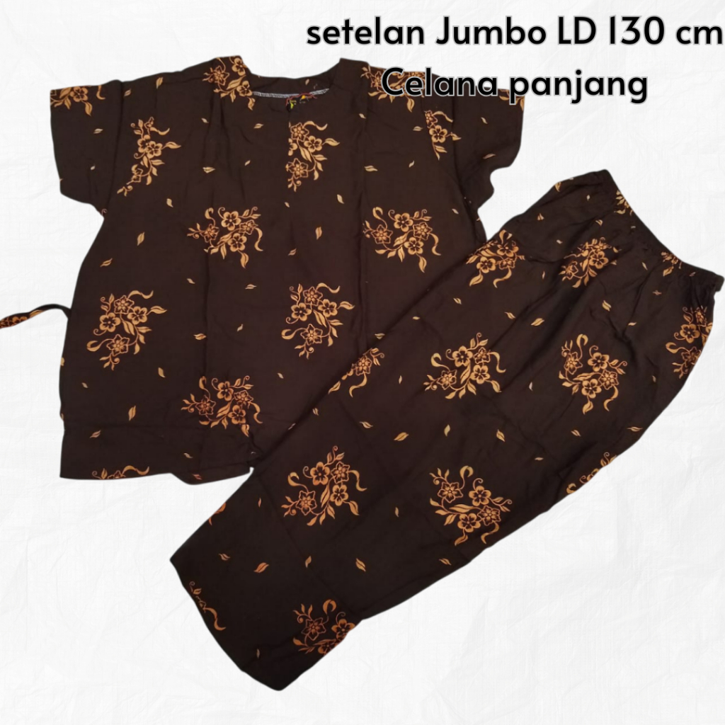 Setelan Batik Terbaru One Set Jumbo Cargo Terkini LD 130cm Premium Bahan Tebal Dan Adem Dipakai | Se