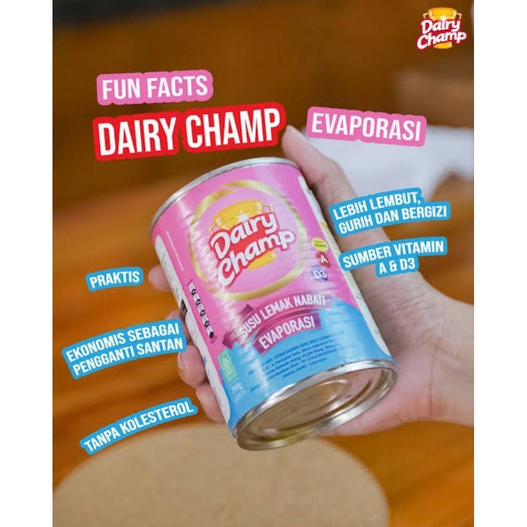 

Susu Evaporasi Dairy Champ 1 dus isi 48 pcs