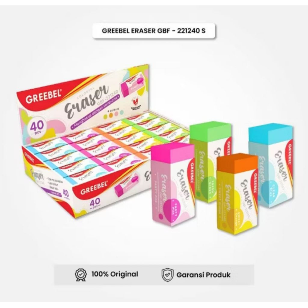 

Penghapus rainbow warnawarni besar 30 pcs combo sangat lentur kualitas bagus / penghapus pensil murah sedang promo harga termurah stationery