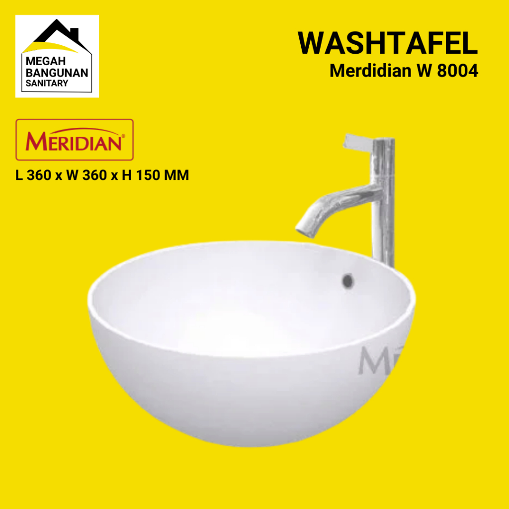 Washtafel Wastafel Cuci Tangan Keramik Meridian W 8004 Westafel Meja Bundar Minimalis