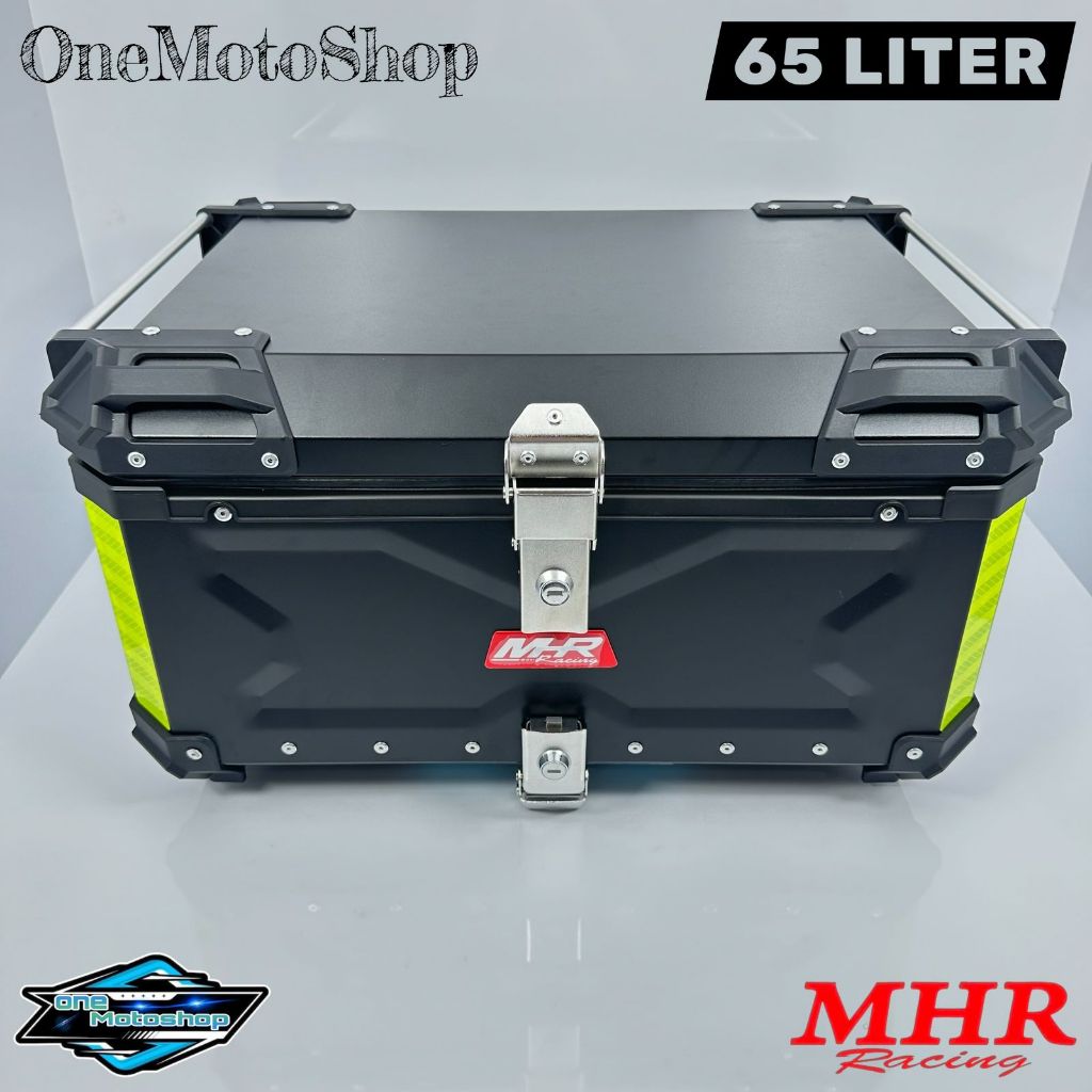 TOP BOX/BOX Bagasi Motor MHR Racing 65 LITER BLACK UNIVERSAL For Honda/Yamaha/CB X/CB R/MEGA PRO/VER