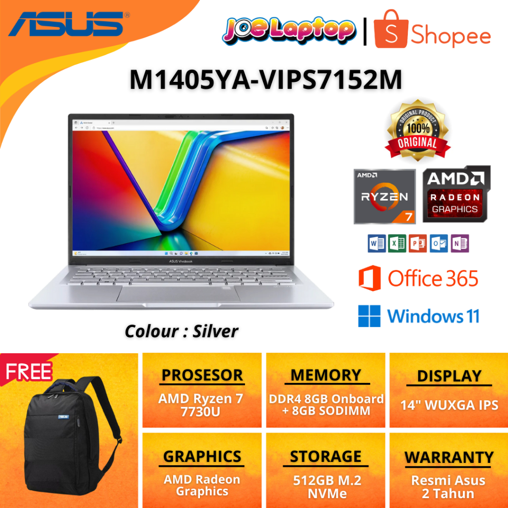 Asus M1405YA-VIPS7152M Silver Ryzen 7 7730U Win11 OHS