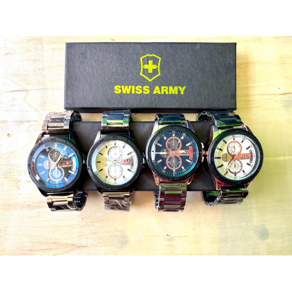 Jam tangan pria rantai free box sporty keren dan kekinian