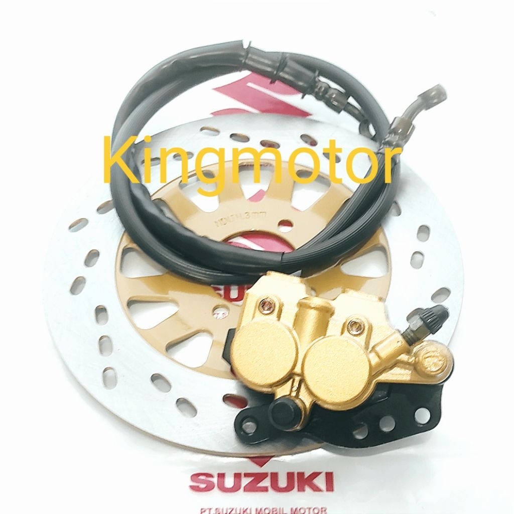 Piringan+Kaliper+Selang Rem Depan Suzuki Shogun 110, Shogun Lama, Shogun Kebo