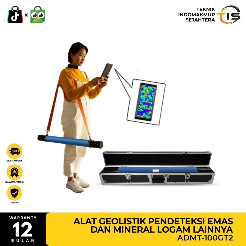 Alat Geolistik Pendeteksi Emas dan Mineral Logam Lainnya ADMT 100GT2 Gold Rod Series Mineral Detecto