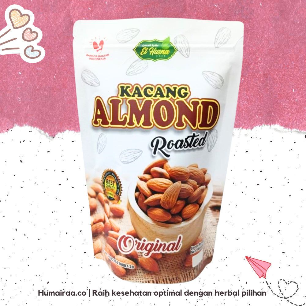 

Kacang Almond Roasted El Husna 250 Gram 100% ORIGINAL TANPA RAGU OBAT HERBAL BPOM HALAL MUI DINKES PIRT