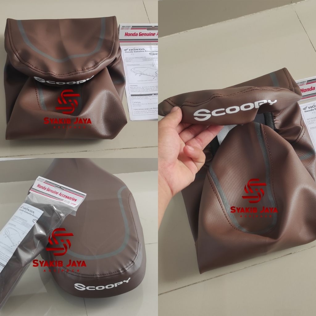 Sarung Jok/seat cover Honda Scoopy 2019 2022 Coklat full Ori AHM