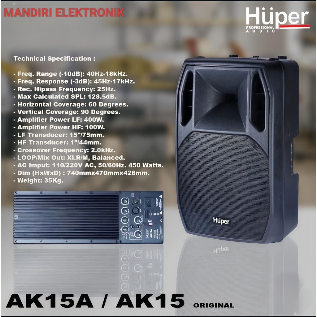 SPEAKER AKTIF HUPER AK15A Original Harga Per 1 set