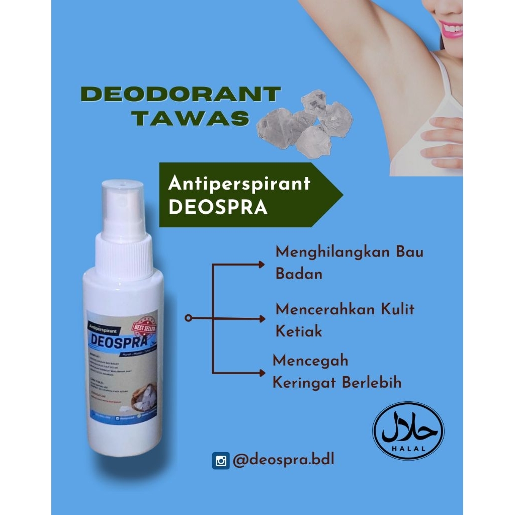 60ml 100ml (GROSIR 12 BOTOL) Deospra || Deodorant spray alami || Deodorant spray tawas