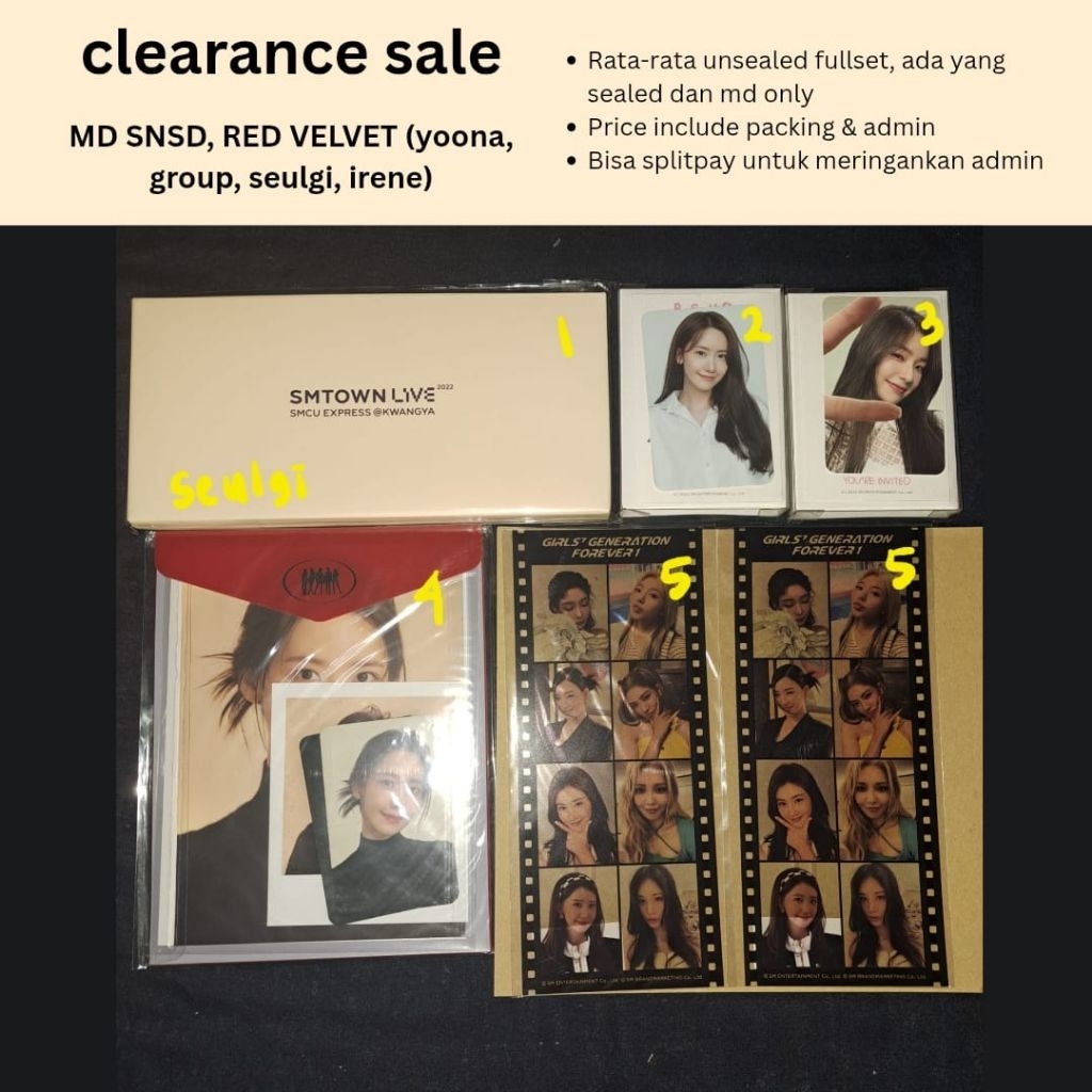 [READY STOCK] CLEARANCE SELL MD SM ARTISTS GIRLS GENERATION RED VELVET SNSD RV PC PHOTOCARD ALBUM SG