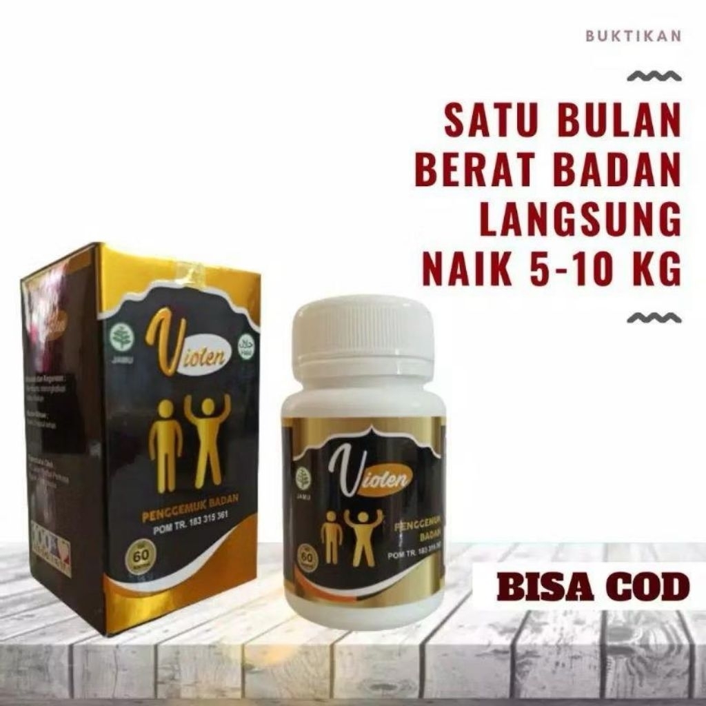 VIOLEN Obat Penggemuk Herbal Penambah Berat Badan (60 Kapsul) Asli 100% Original BPOM