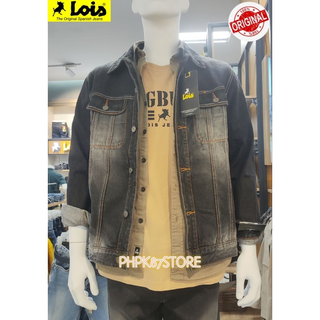 Lois jeans jaket denim pria original premium