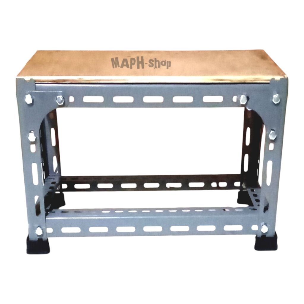 Meja 2susun 60x30 besi siku lubang