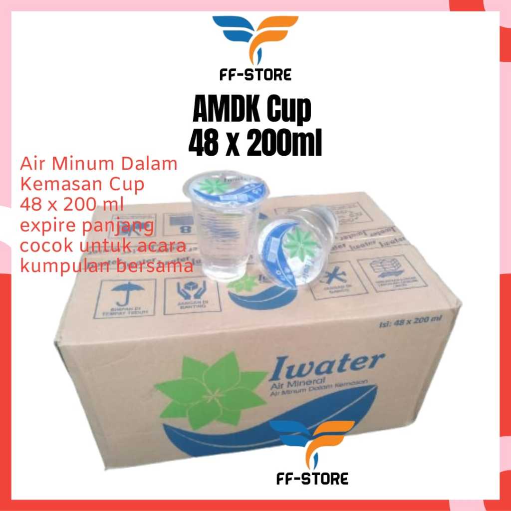 

[Instant] Air Mineral Cup iwater AMDK 48 x 200 ml Aqua Gelas Air Minum Murah