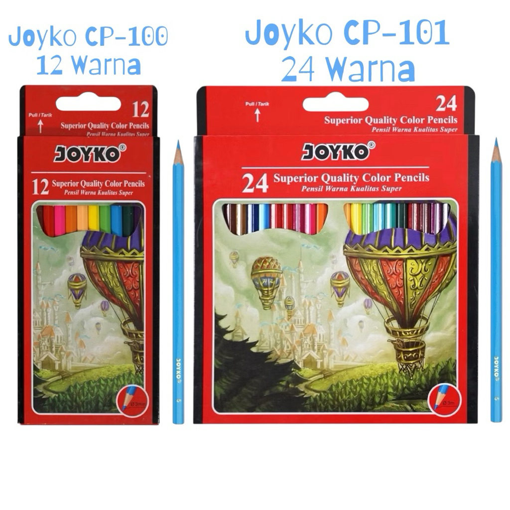 

Pensil Warna 12&24 Warna Joyko CP-100/CP-101 Melukis Menggambar Cod