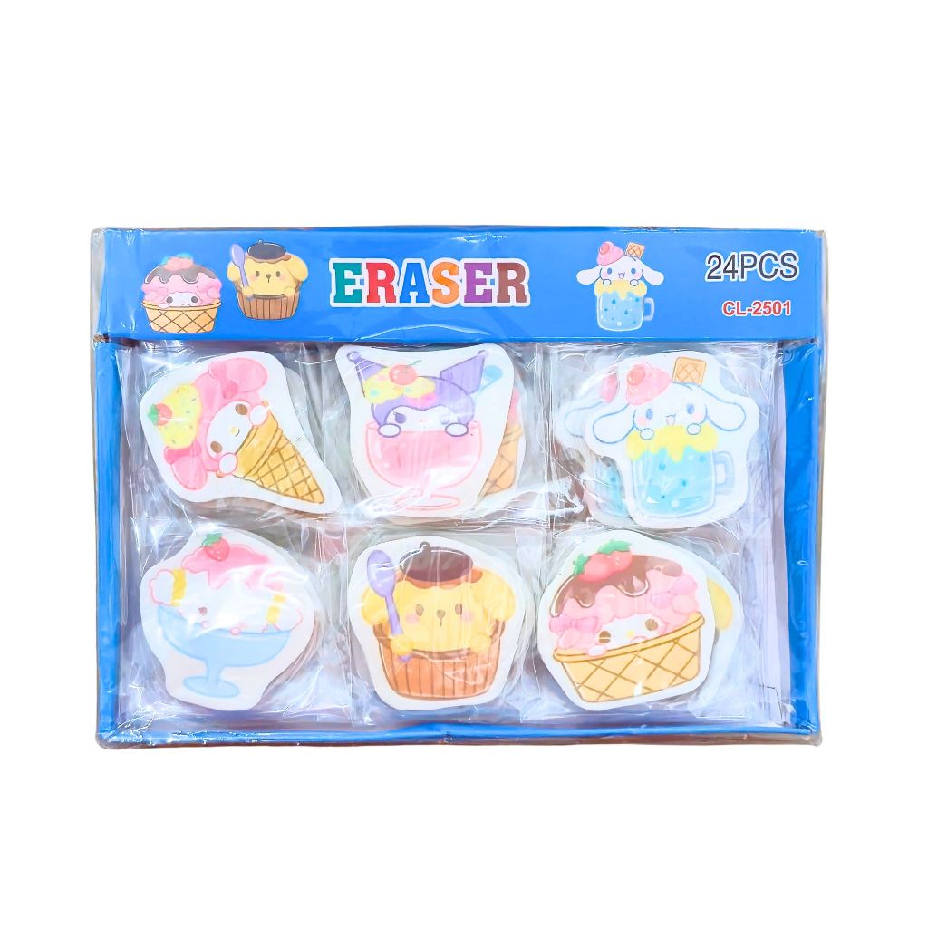 

1 BOX / 24 pcs Eraser Karakter Ice Cream CL-2501