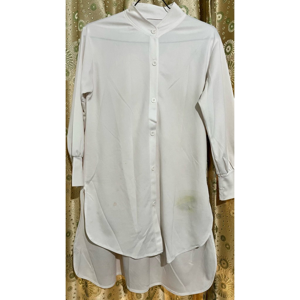 baju tunik putih tulang