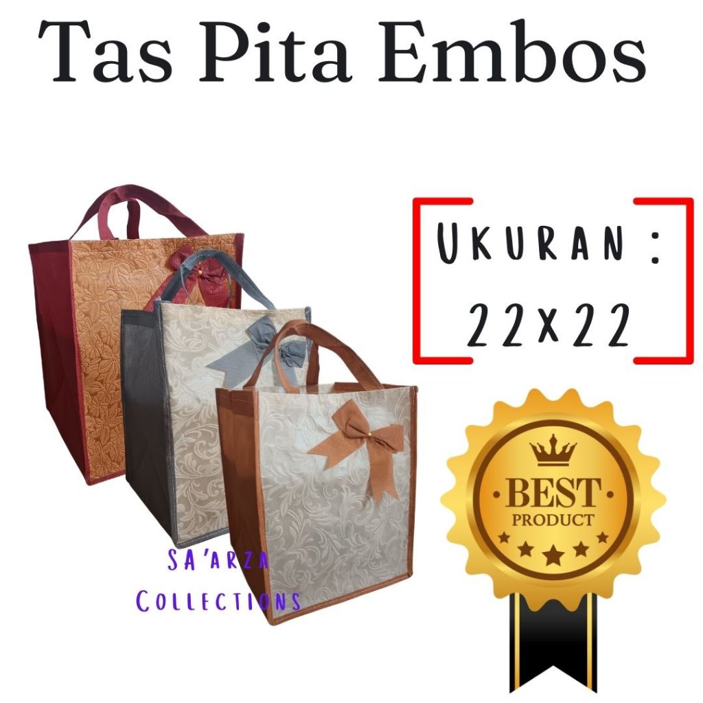 

Tas Goodiebag Ukuran 22x22 Tas Pita Embos Isi 12pcs Tas Spundboond,Tas Nasi Kotak, Tas Box,Tas Besek