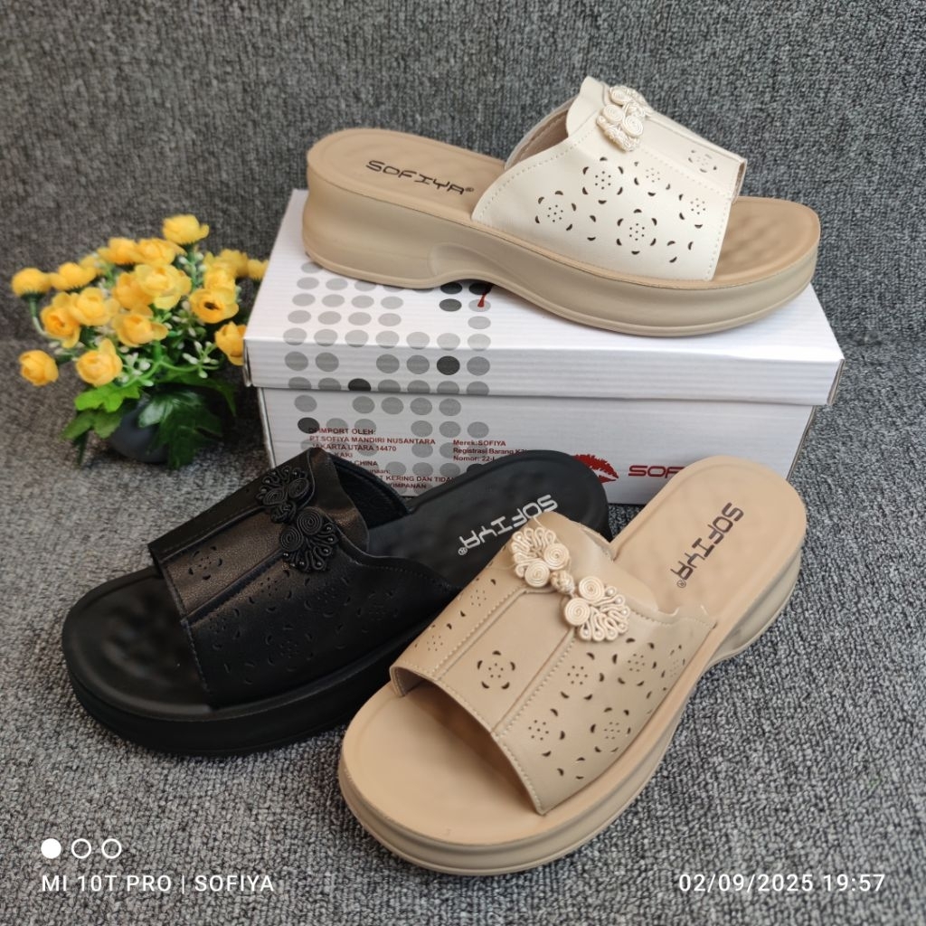 [BISA COD] SOFIYA ORI 9093 10A SANDAL WEDGES WANITA IMPORT / SENDAL SELOP 4,5CM