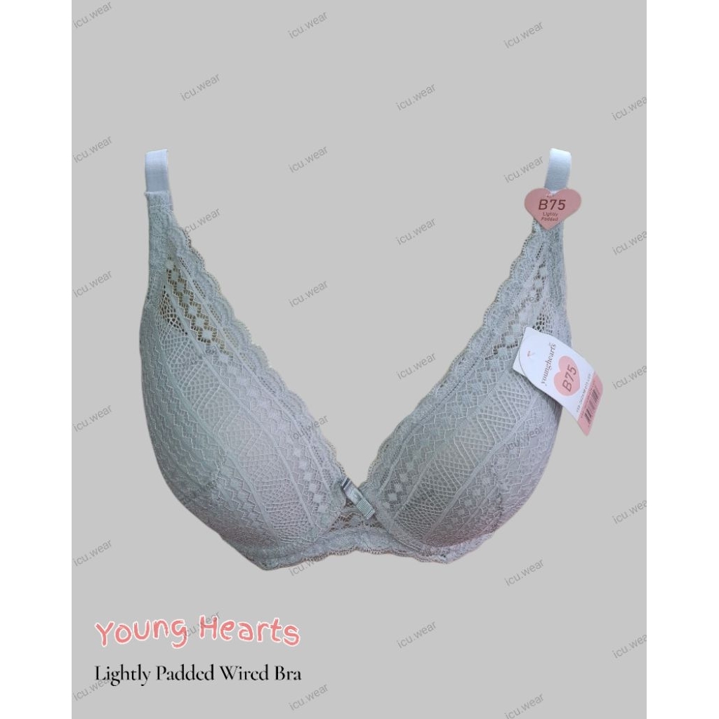 Bra Renda Kawat Busa Tipis Lace Full Cup Young Hearts Y23-20243 Size 32B 34B 34C 36B 36C