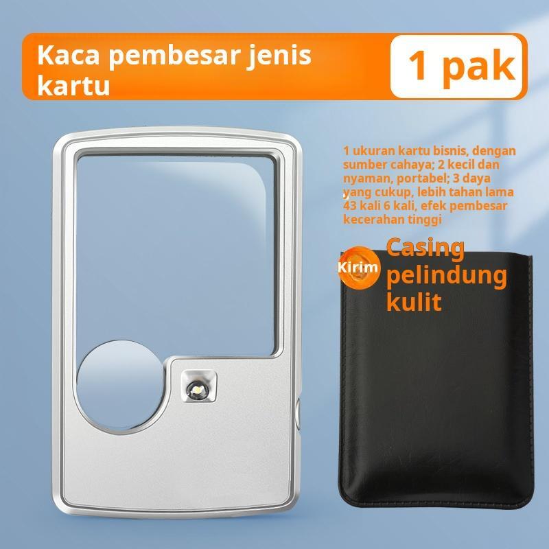 

COD Kaca Pembesar Lampu LED / Persegi Panjang Ultra Tipis / Business Card Magnifier Portable Optical