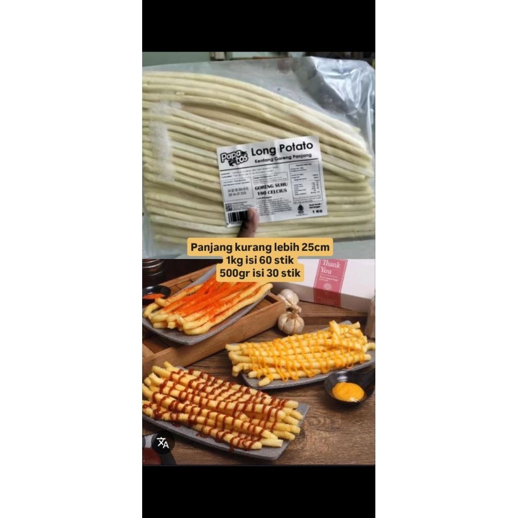 

Kentang Goreng Long potato paptos 1kg Shoestring Crincle GOGO SNOWVALLEY HOME SNACK