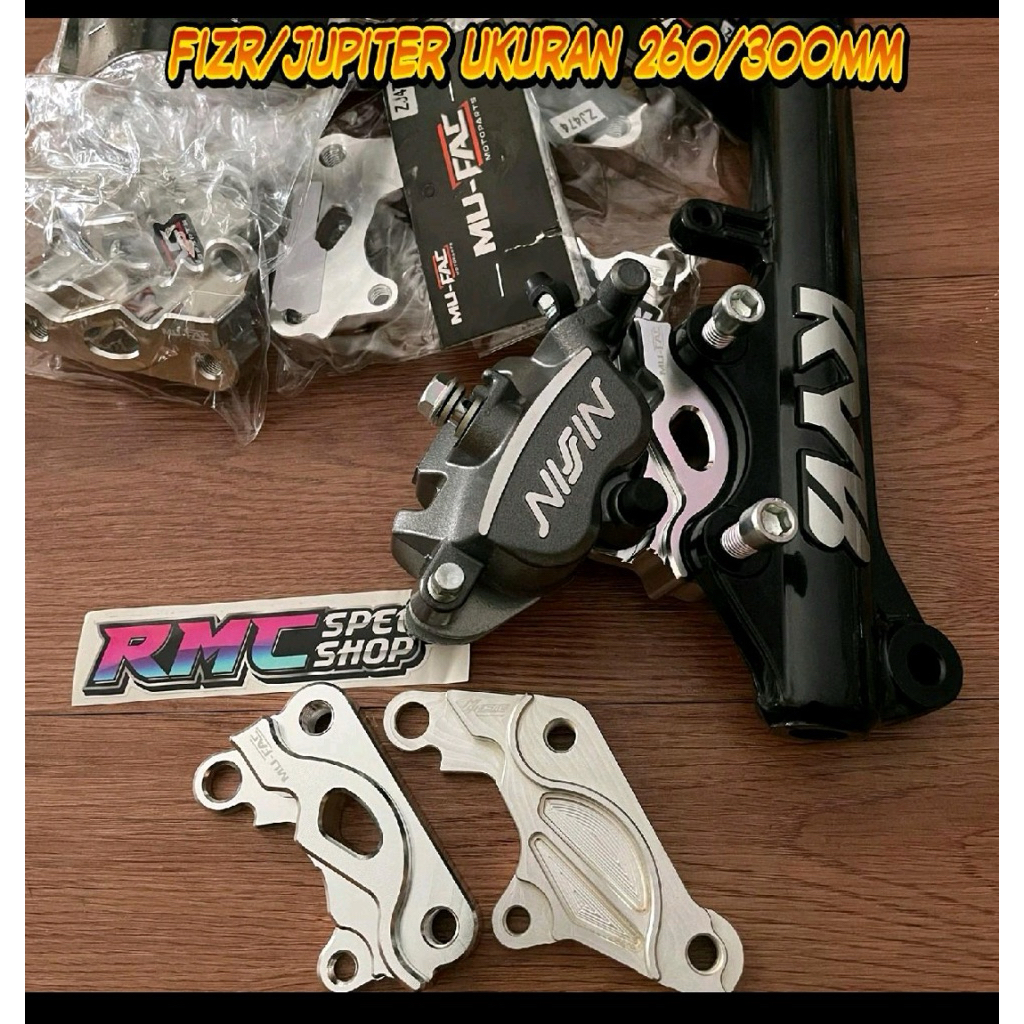 Breket Kaliper Nissin Samurai 2piston 2p FizR Jupiter ukuran disc 260mm 300mm / Breket kaliper Nissi