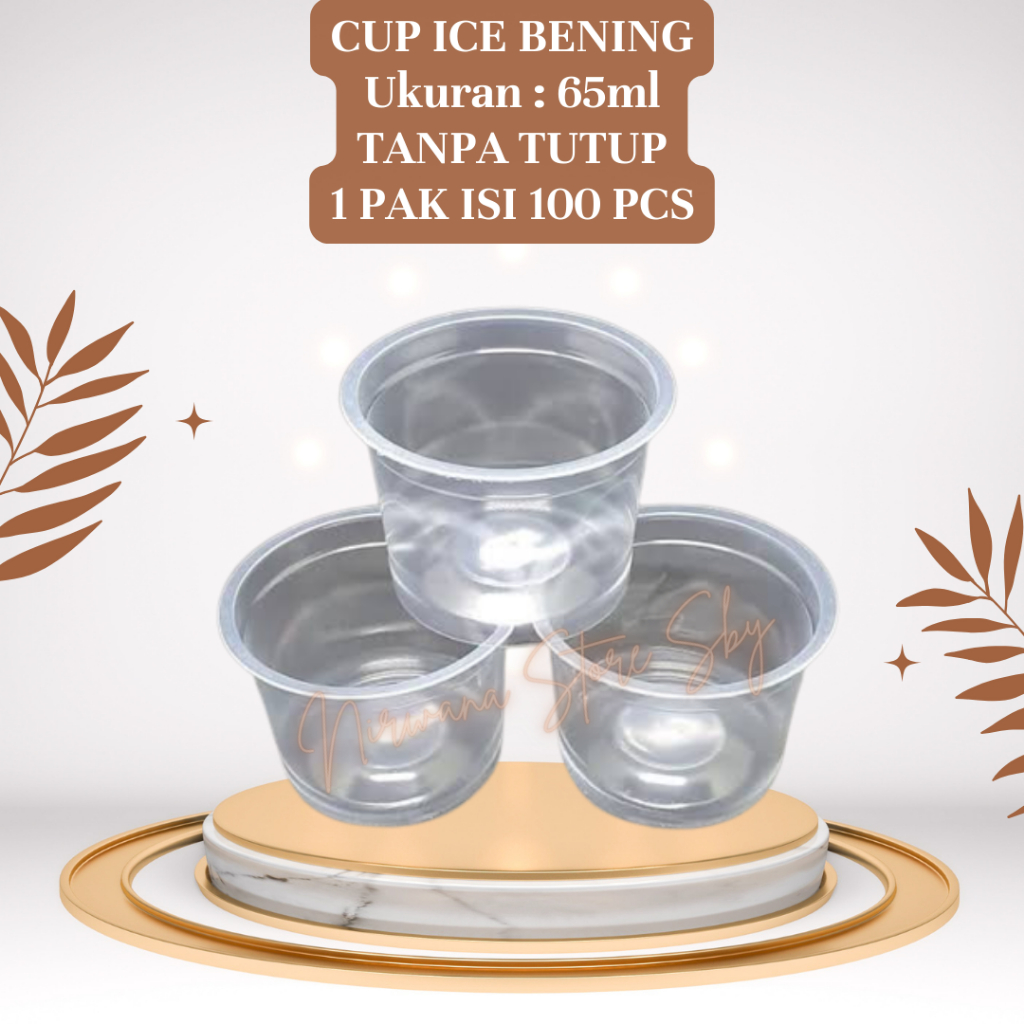 (100 Pcs) Cup Puding / Jelly Bening 65ml / 90ml / 100ml Tanpa Tutup