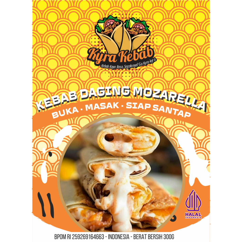 

Kebab Frozen Jajanan Kyra Kebab Daging Mozarella Full daging keju - 1 Box isi 5 - kebab Monster isian penuh keju mozarella