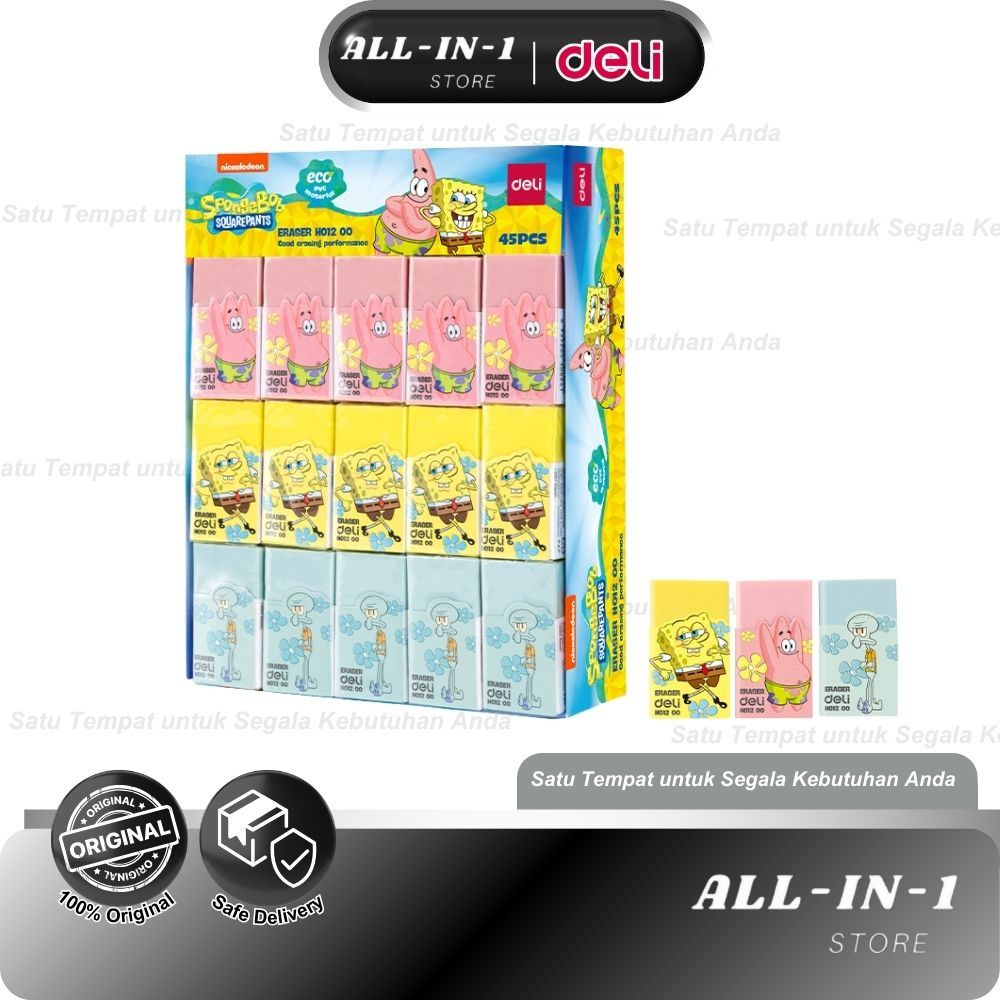 

Deli Penghapus Pensil Bahan Eco PVC Warna Cerah kualitas baik EH01200