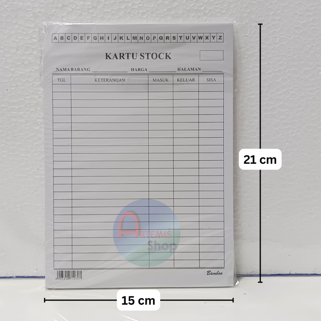 

Kartu Stock Goods Stok Barang BAMBOO Ukuran A5 Kwarto Isi 50 Lembar