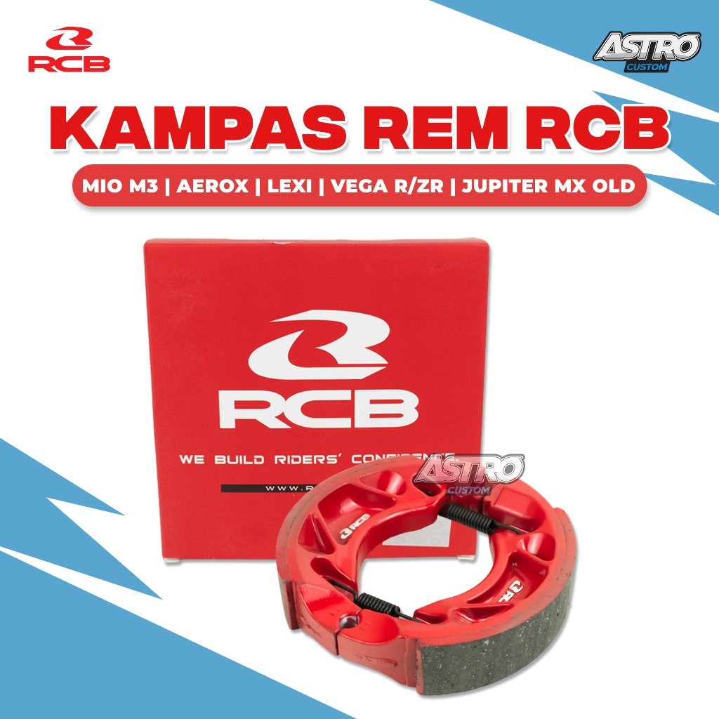 RCB Kampas Rem Tromol Mio M3 Fino Soul GT X-ride 125 Lexi 125 Aerox 155 Brake Shoe Ceramic Racing