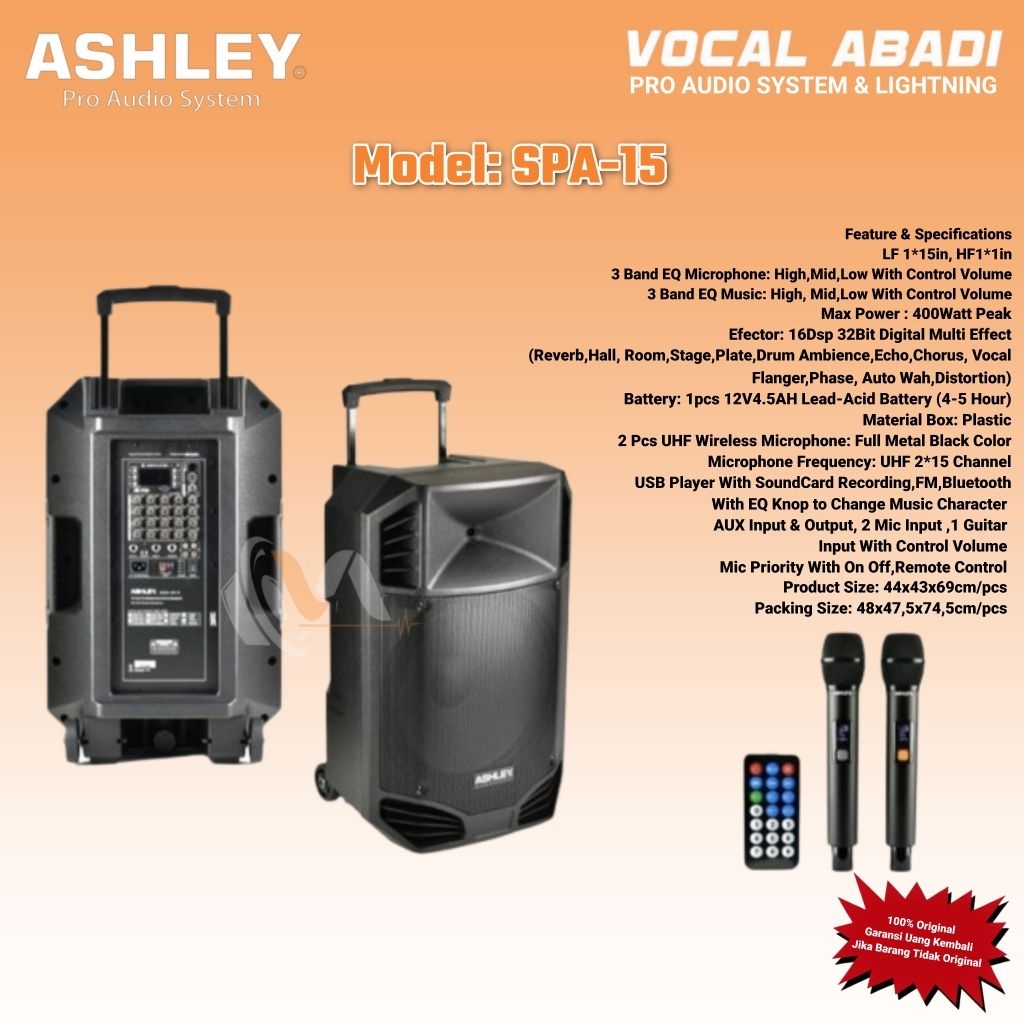 SPEAKER PORTABLE ASHLEY SPA-15