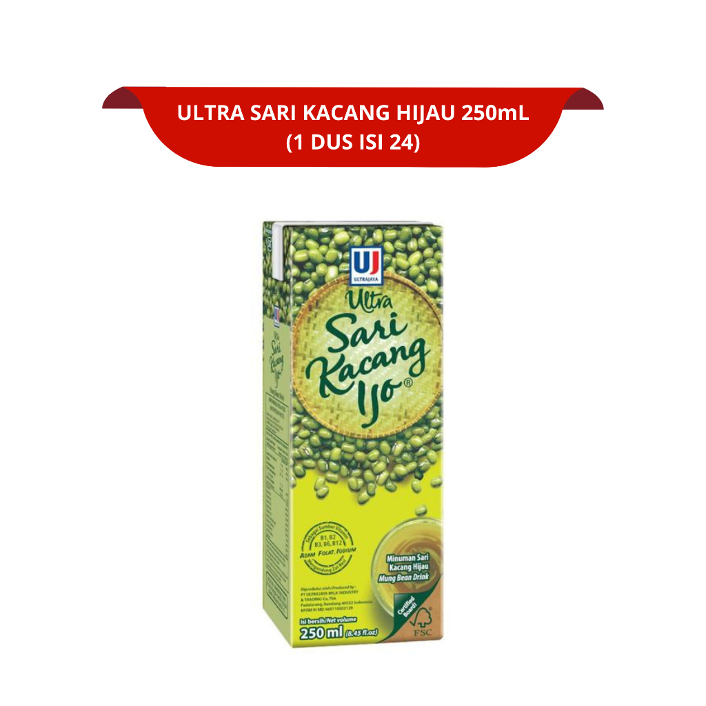 [1 DUS ISI 24] ULTRA ABC SARI KACANG HIJAU 250mL