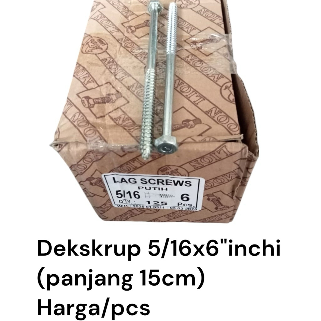 Deks Skrup Moonlion 5/16x6" 15cm / Sekrup Beton / Sekrup breket / Sekrup kayu