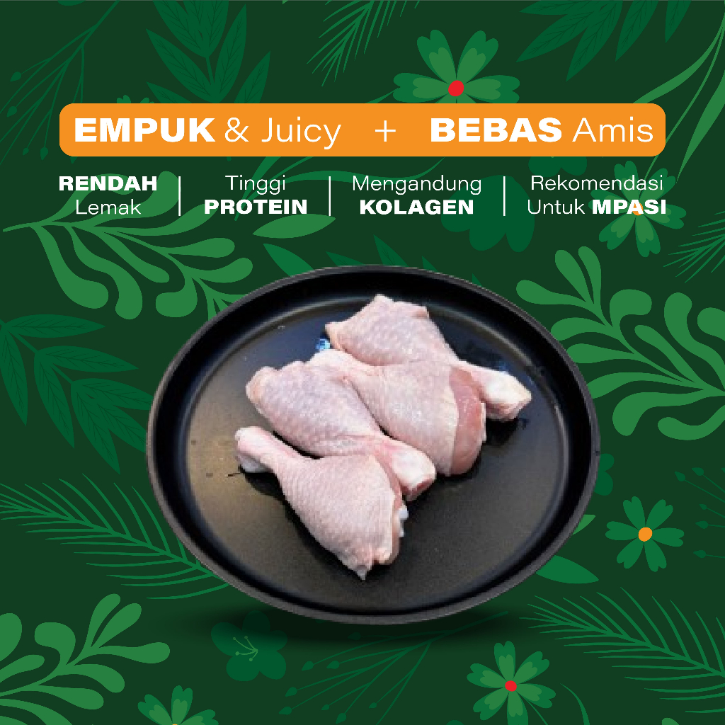 

Paha Bawah (Drumstick) Ayam Negeri Organik Probiotik Natural Poultry (400 gram)