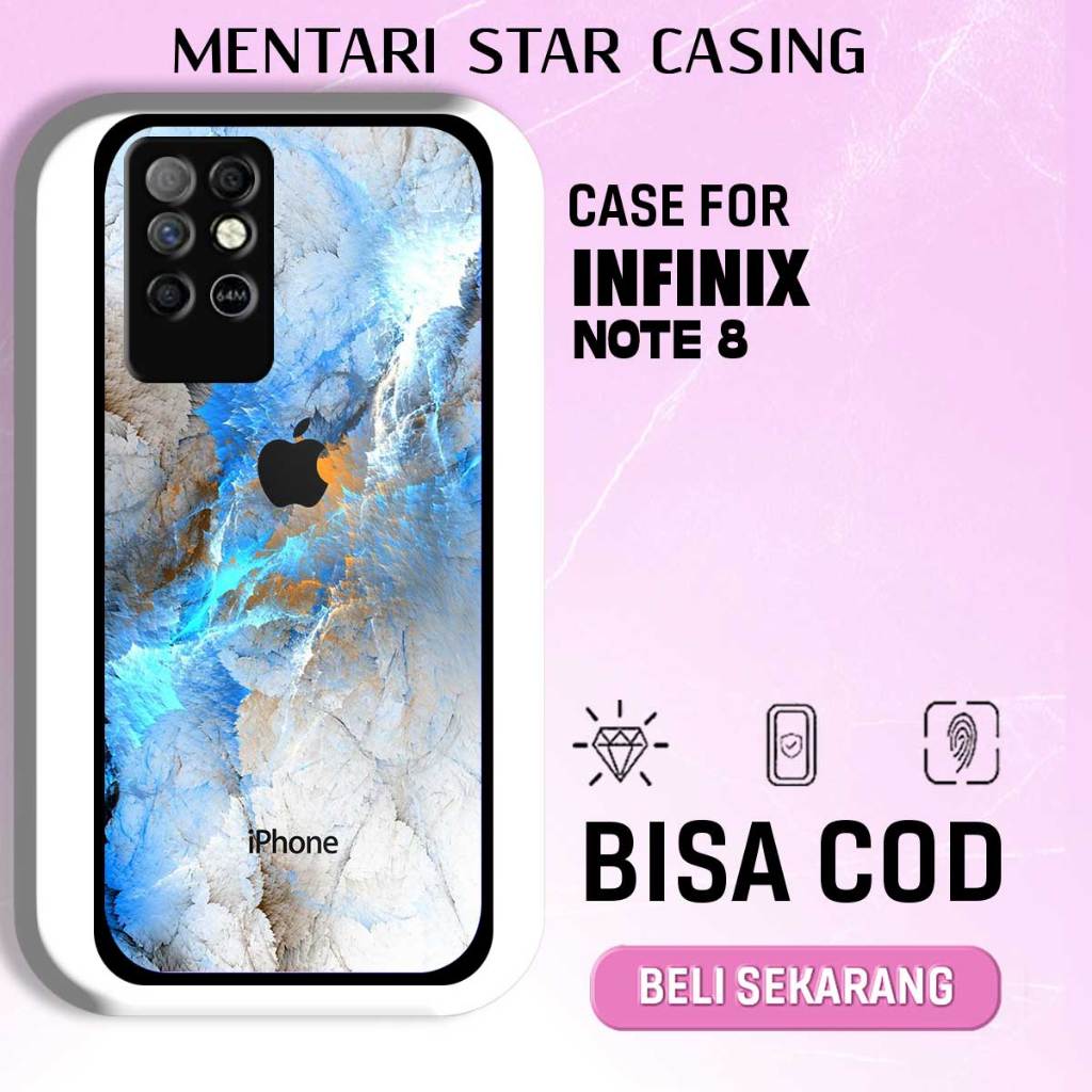 CASE INFINIX NOTE 8 - SOFTCASE PREMIUM MATE HARD CASE - CASE GLOSY HOLOGRAM MOTIF APL