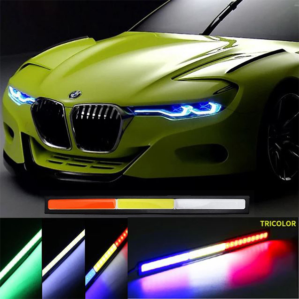 Lampu LED DRL 17 Cm SLIM 12V Motor Mobil 3 Warna Merah Putih Biru isi 2pcs