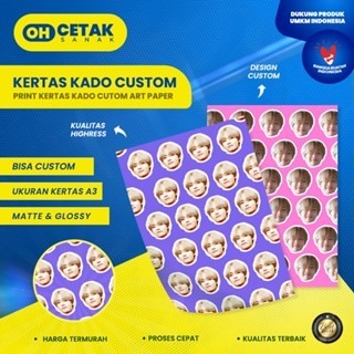 

Kertas Kado Custom Wajah / kertas kado Foto Nama / Wrapping Paper Custom Murah