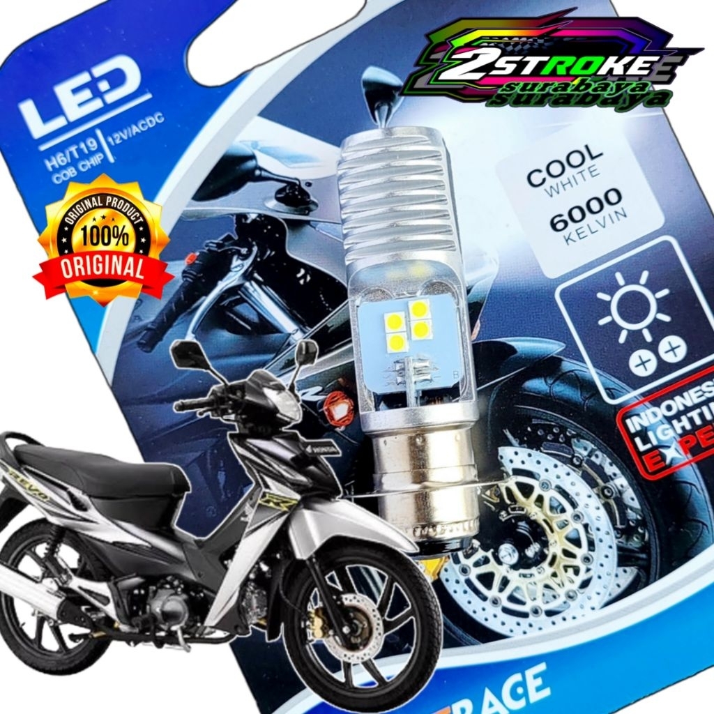 Lampu Depan Motor LED HONDA REVO Lama Putih Terang H6/ T19 Ac/Dc 12Volt Pengganti Dop/Bohlam Wr