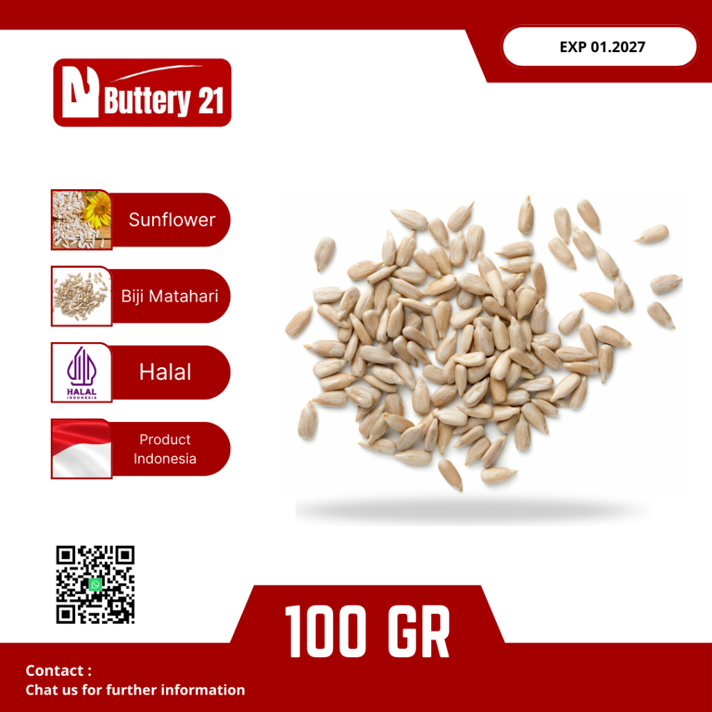 

BIJI BUNGA MATAHARI KUPAS MENTAH 100 GR/SUN FLOWER SEED/SUNFLOWER SEEDS