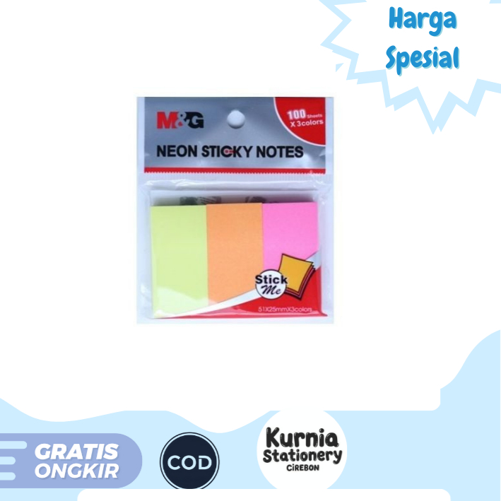 

M&G 3 Colors Sticky Notes YS-186 100 Sheets / Index Penanda Buku