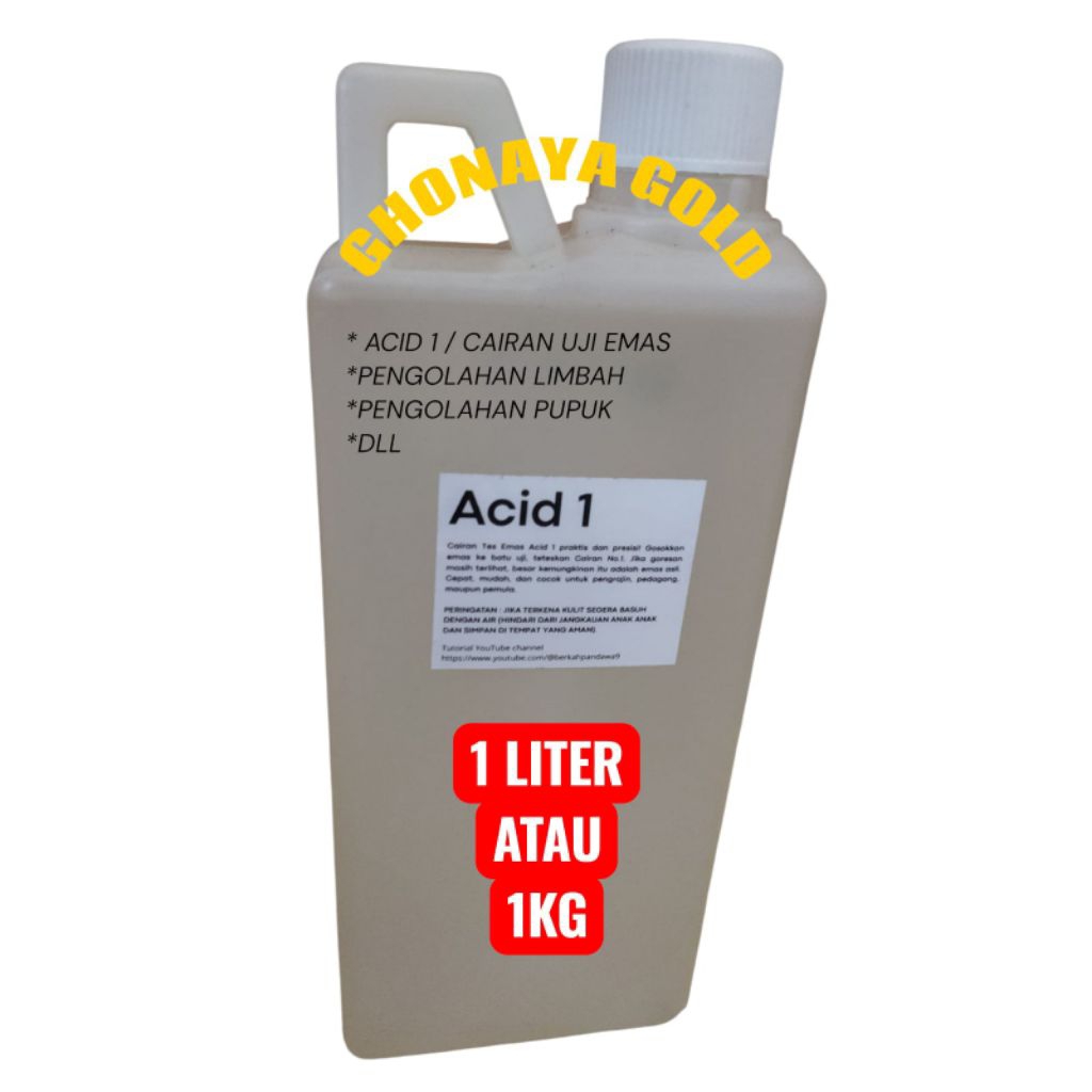 NITRIT HNO3 68%  (1 LITER) ACID 1 UJI EMAS dan Pemurnian emas | ASAM NITRAT 1 LITER